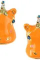 Orange Hippo Face Stud Earrings