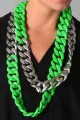 Adia Kibur Silver & Neon Chain Link Necklace