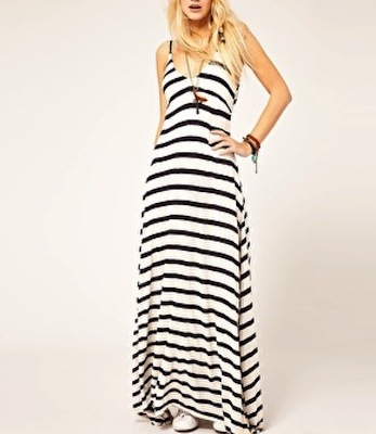 Black  White Striped Maxi Dress on Denim   Supply By Ralph Lauren Stripe Maxi Dress   143 24  Asos