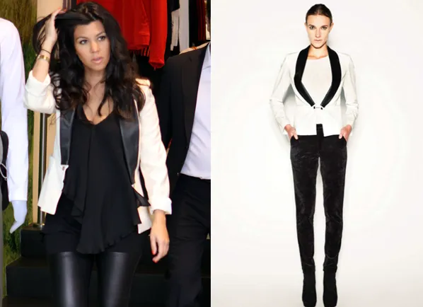 Kourtney Kardashian in Sandra Weil Katherine Blazer Kourtney Kardashian in Sandra Weil Katherine Blazer