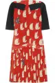 Victoria, Victoria Beckham Cat-Print Pleated Silk Crepe de Chine Dress