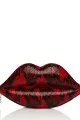 Lulu Guinness Snakeskin Lips Clutch