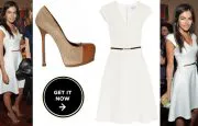 Camilla Belle in Reiss and Yves Saint Laurent