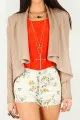Krisa Coated Draped Jacket in Champagne