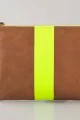 Clare Vivier Neon Stripe Flat Clutch