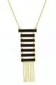 House of Harlow 1960 Black Leather Totem Pole Necklace