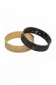 House of Harlow 1960 Pattern Bangle Set in Gold and Gunmetal