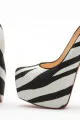 Kim Kardashian Christian Louboutin Zebra Print Platform Heels Size 36.5