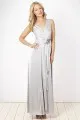 Silver wrap front jersey dress