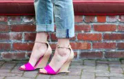 colorblock heels
