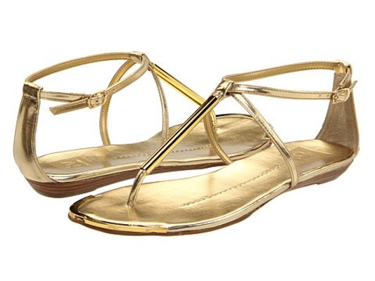 Dolce Vita DV Archer Flat Sandals in Gold, 69, Zappos