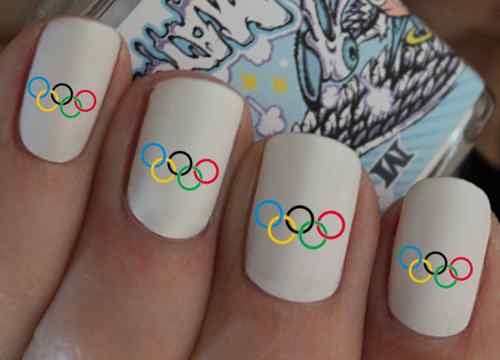 olympic-nail-designs-7. Olympic Rings nail art