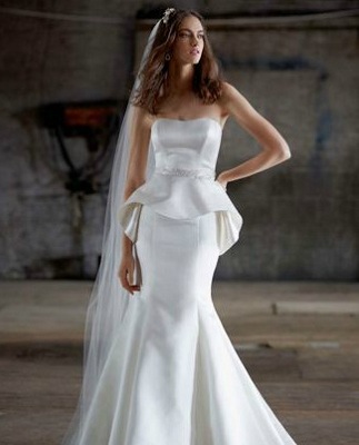 Wedding dress with peplum