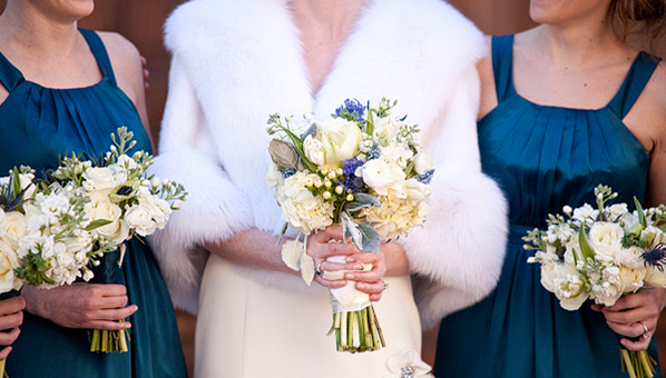 fur bridal accessories