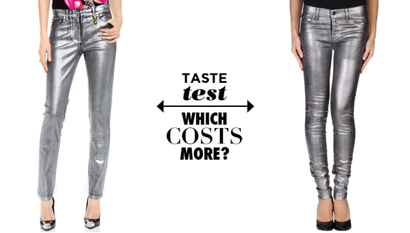 J Brand Silver Pant Jeans | Versace Shiny Coated Skinny Jeans