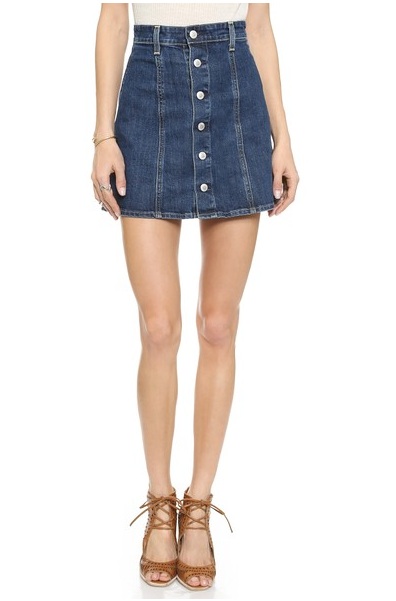 Alexa Chung x AG Kety Skirt | Esprit A Line Denim Button Skirt