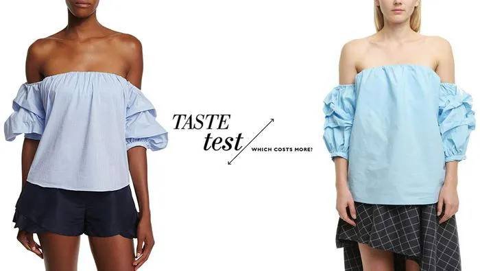 Can You Tell Which Off-The-Shoulder Top Costs $481 More Than The Other?