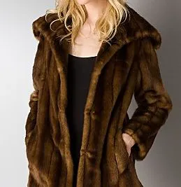 Aqua Faux Mink Fur Coat