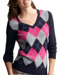 Argyle V-Neck Sweaters