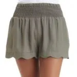 BCBGeneration Crepe de Chine Shorts with Scalloped Hem BCBGeneration Crepe de Chine Shorts with Scalloped Hem