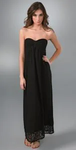 C & C California Strapless Maxi Dress with Lace