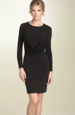 CK Drape Front Matte Jersey Sheath