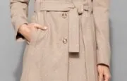 Calvin Klein Coat, Long Sleeve Seamed Walker Calvin Klein Coat, Long Sleeve Seamed Walker