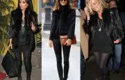 Celebrities Black Fur Vests