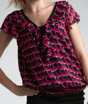 Charlotte Russe Ruffled Heart Tee