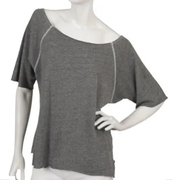 Daftbird Wide Neck Tee in Heather Grey