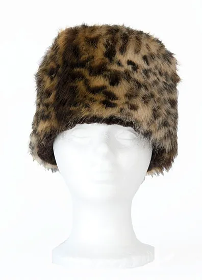 Faux fur animal print hat $25.50