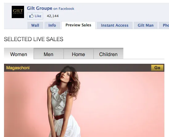 Gilt Groupe Facebook