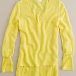 JCrew Cashmere V Neck Ladder Stich Sweater