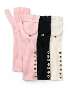 Juicy Couture Long Pop Top Button Mittens