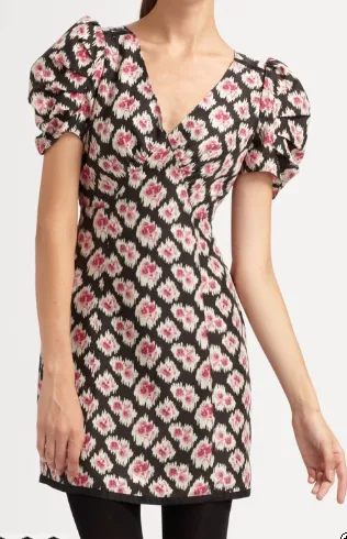 Juicy Couture Silk Floral-Print Dress
