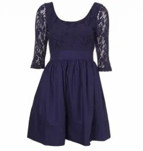 Lace Poplin Dress