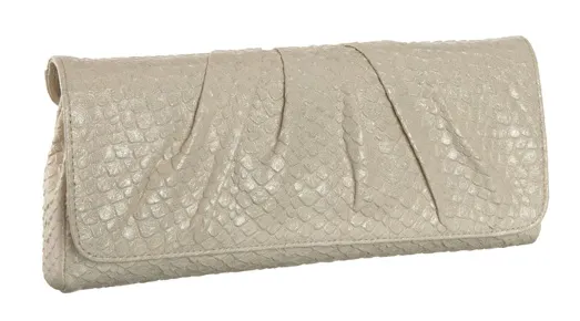 Lauren Merkin Caroline Glitter Python-Embossed Clutch