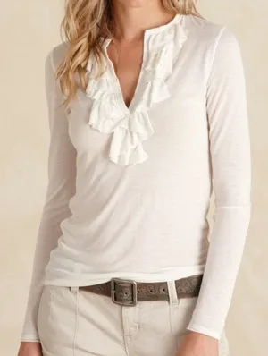 Martin Osa Split Neck Ruffle Tee