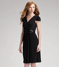 Kay Unger surplice wrap dress