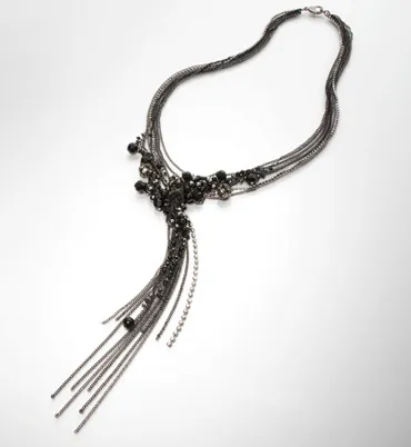 bejeweled knotted chain necklace
