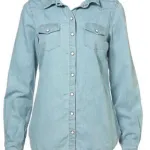 Topshop Bleached Denim Shirt Topshop Bleached Denim Shirt