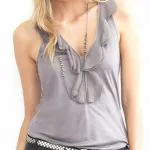 Sleeveless georgette ruffle tank Sleeveless georgette ruffle tank
