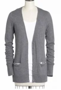 Smitten V-Neck Cardigan with Sequin Pockets