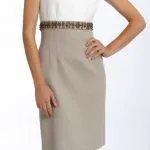 Tahari by Arthur S. Levine Mock Two Piece Linen Blend Dress Tahari by Arthur S. Levine Mock Two Piece Linen Blend Dress