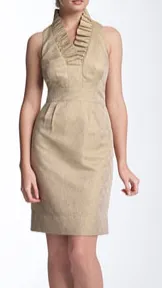 Taylor Dresses Ruffle Jacquard Sheath Dress