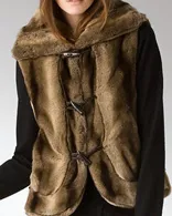 Ellen Tracy faux fur chubby vest