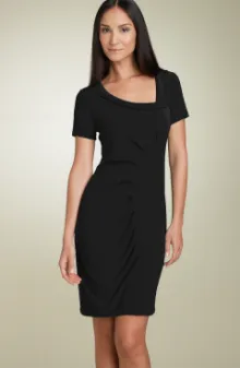 abs pleated jersey dress