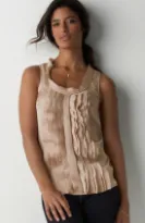 ann taylor loft cascading ruffle shell