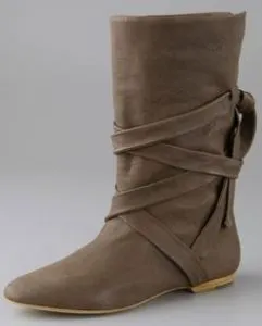 Belle by Sigerson Morrison Mid Shaft Tie Flat Boots