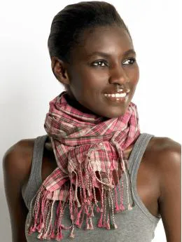 banana republic cotton plaid scarf